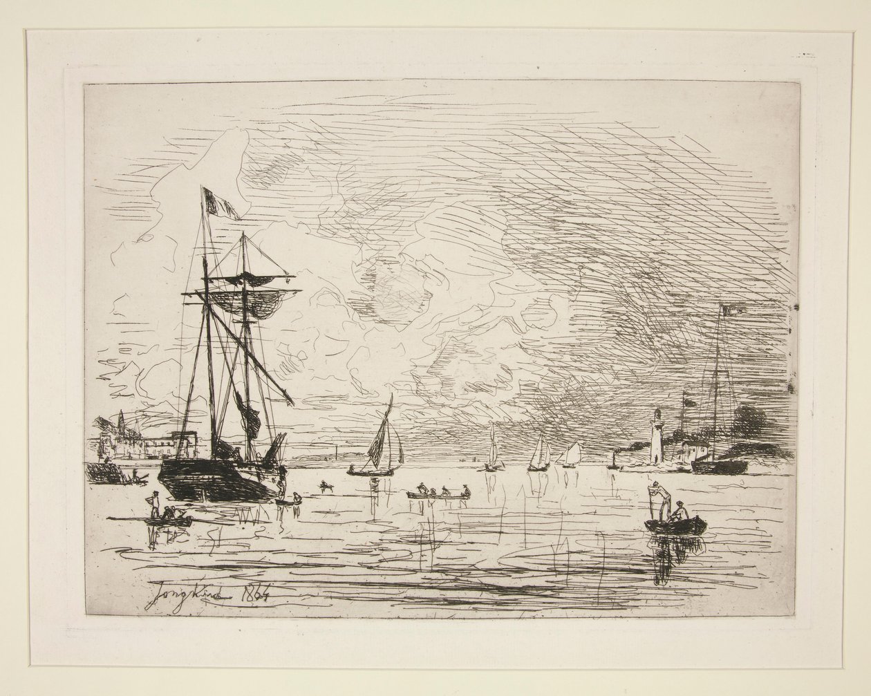 Ausfahrt aus dem Hafen von Honfleur von Johan Barthold Jongkind