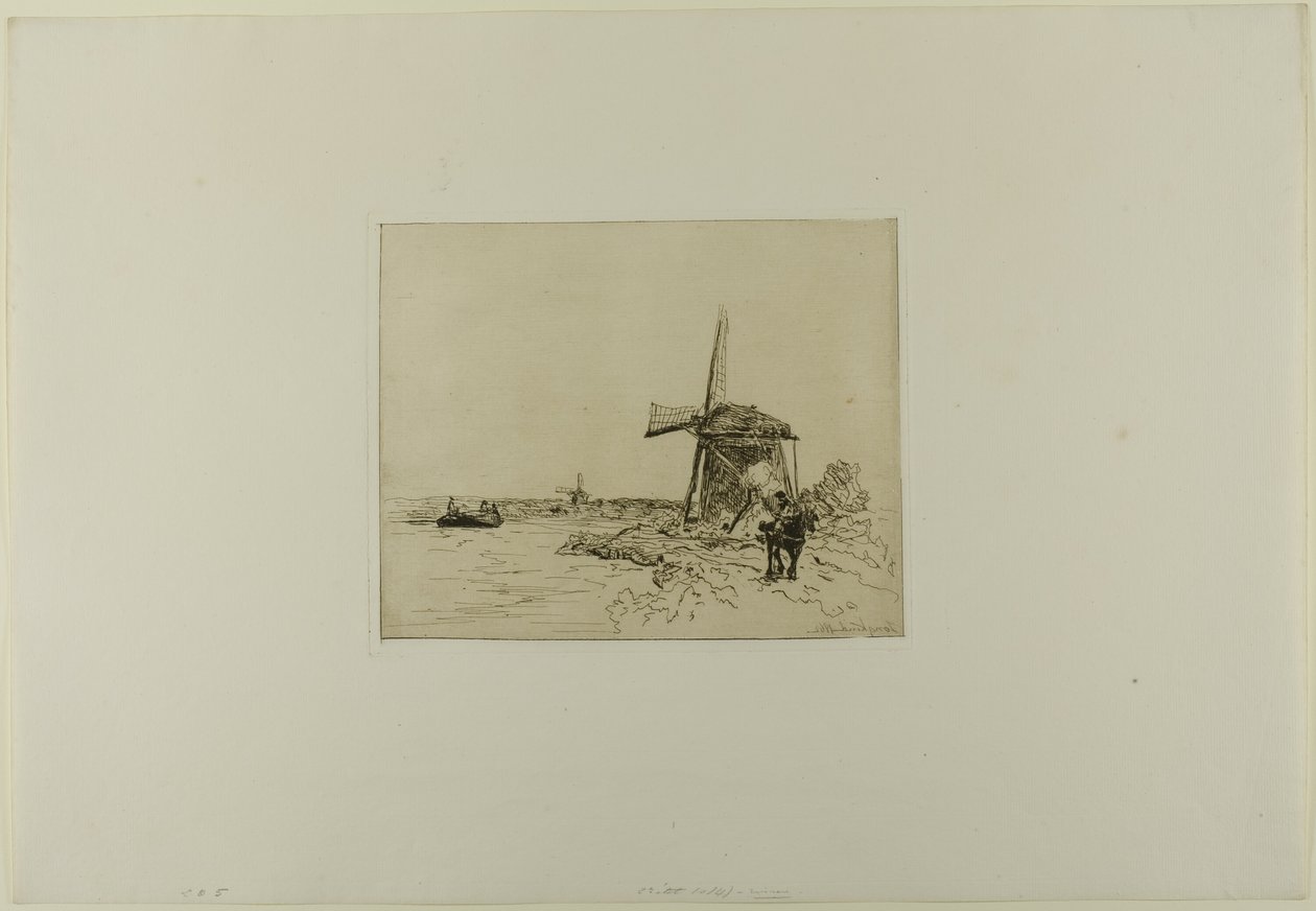 Der Treidelpfad, aus Cahier de six eaux-fortes, vues de Hollande von Johan Barthold Jongkind