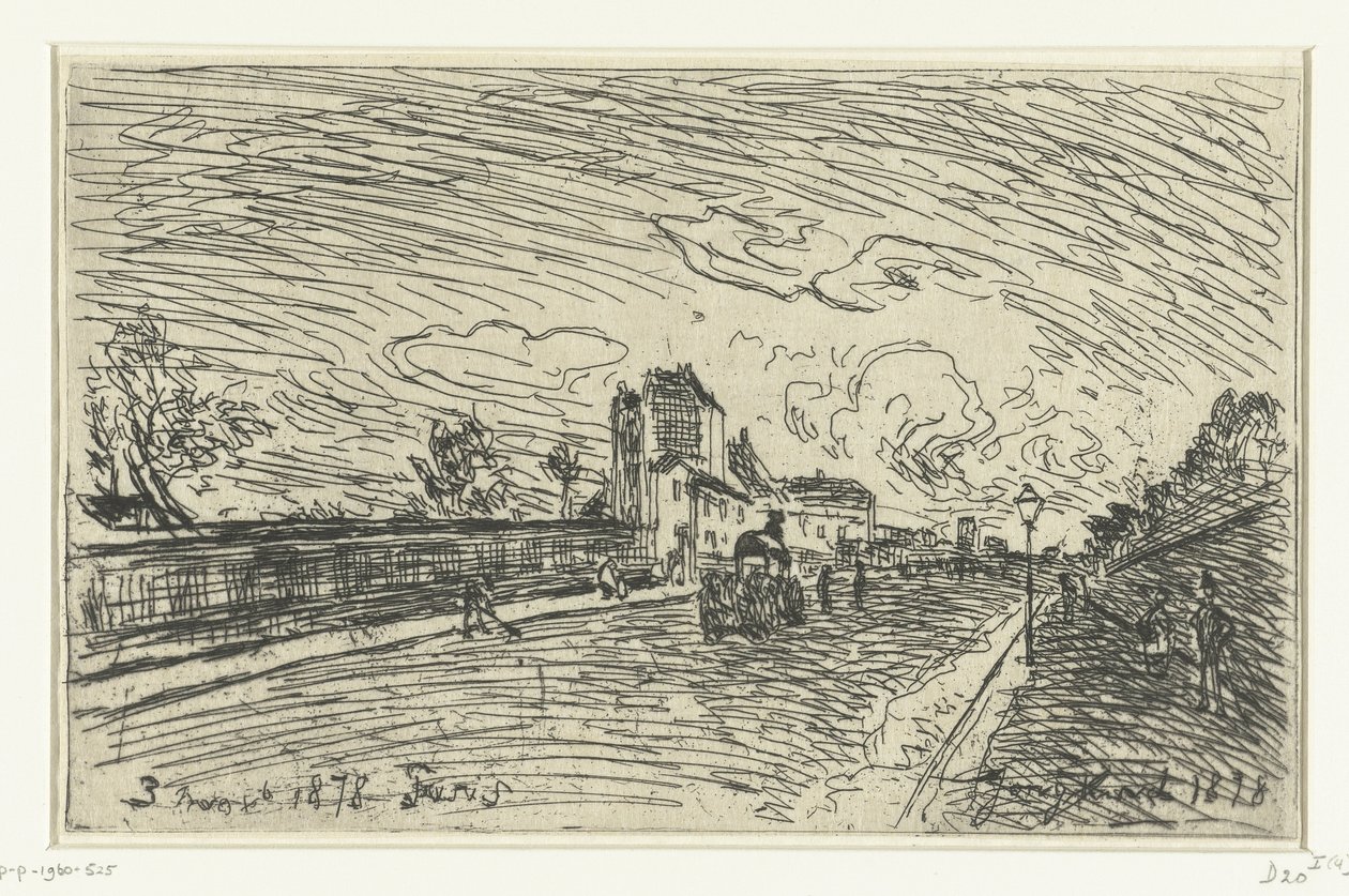 Ausgang des Krankenhauses Cochin (Faubourg Saint-Jacques, Paris) von Johan Barthold Jongkind