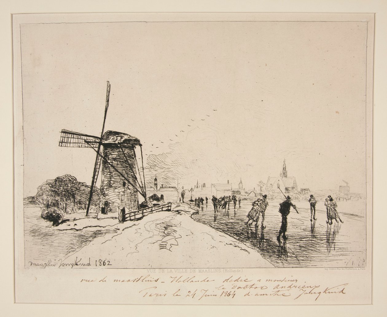 Ansicht der Stadt Maaslins (Holland) von Johan Barthold Jongkind