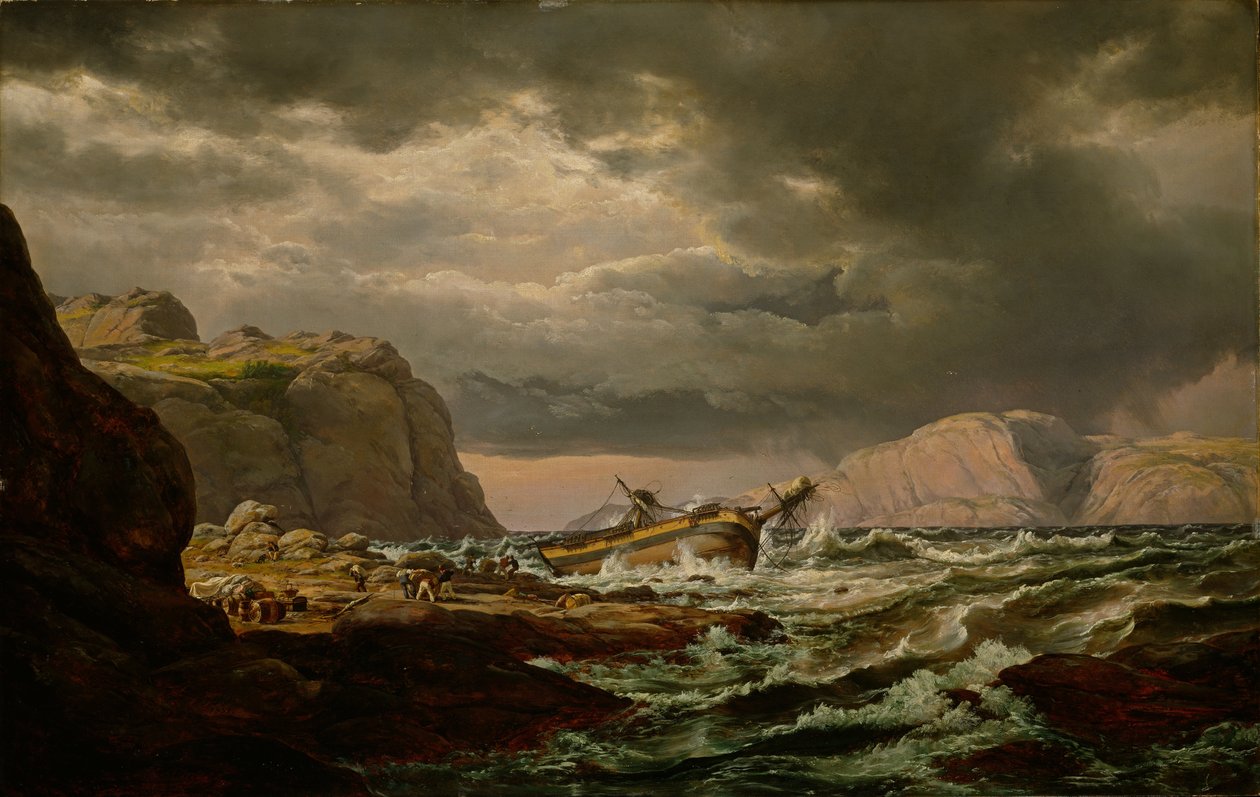 Schiffbruch an der norwegischen Küste von Johan Christian Dahl