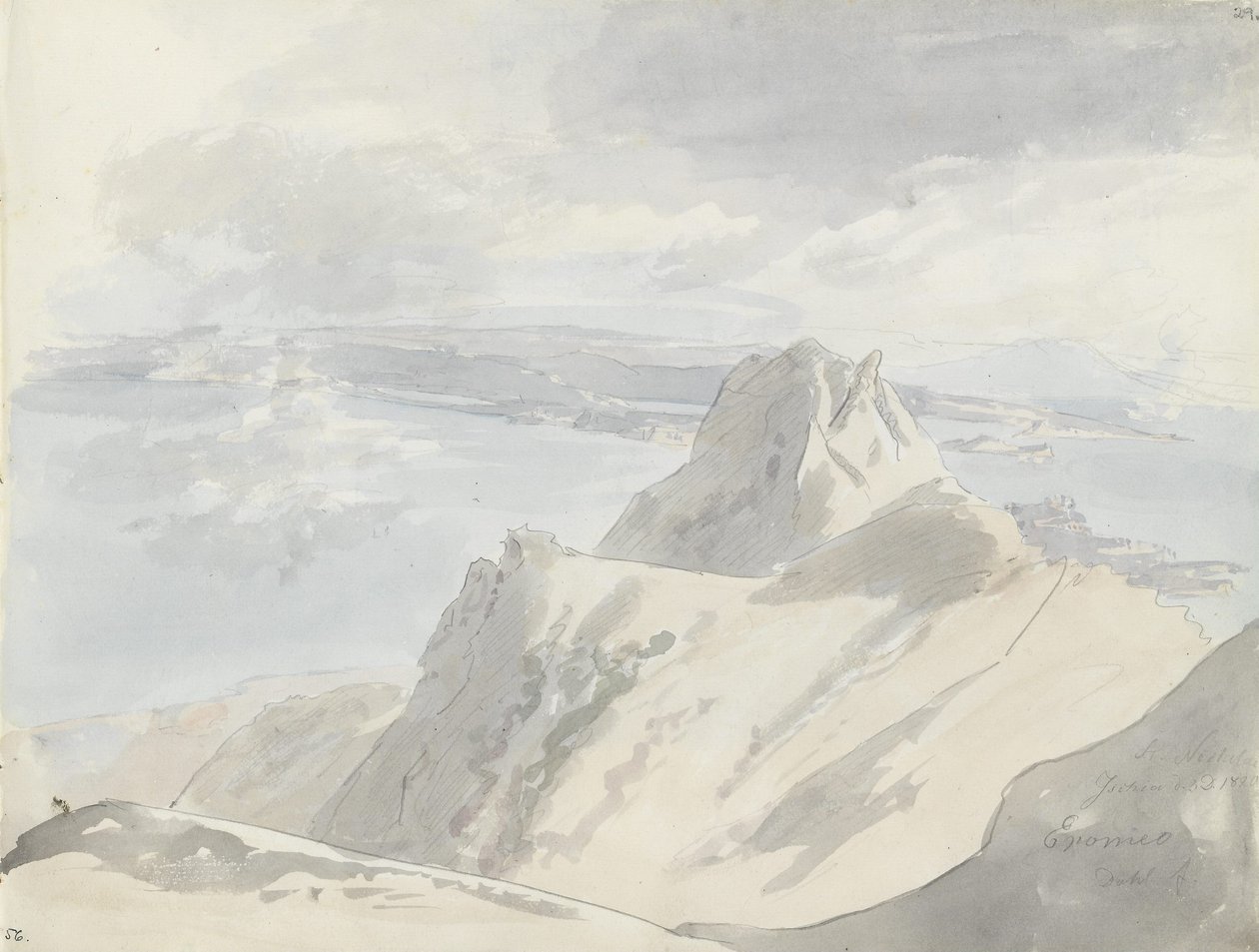Blick vom Monte Epomeo auf den Golf von Neapel, Ischia von Johan Christian Dahl