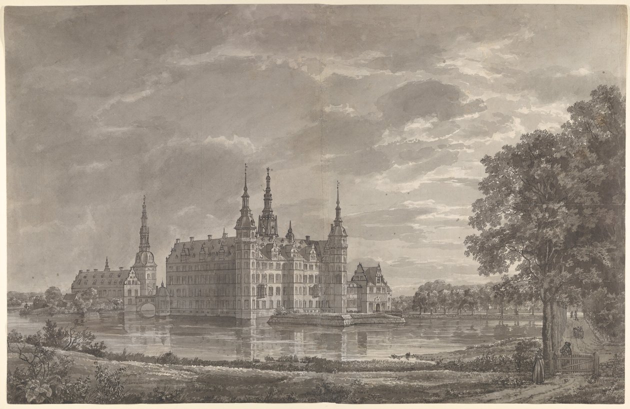 Ansicht von Schloss Frederiksborg von Nordosten von Johan Christian Dahl