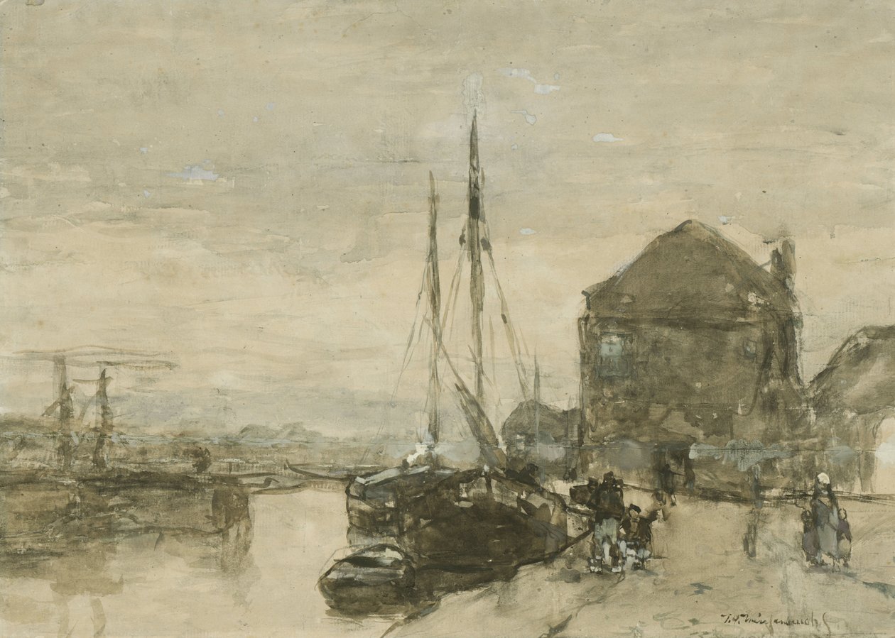 Ansicht von Turfmarkt und Eendjespoort in Haarlem von Johan Hendrik Weissenbruch