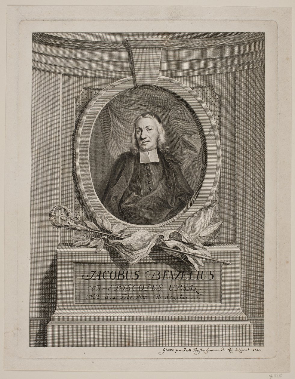 Bischof Jacob Benzelius von Johan Martin Preisler