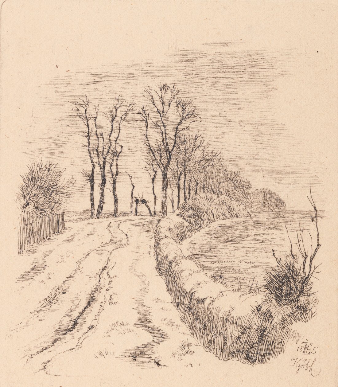 Allee bei Vallø von Johan Thomas Lundbye