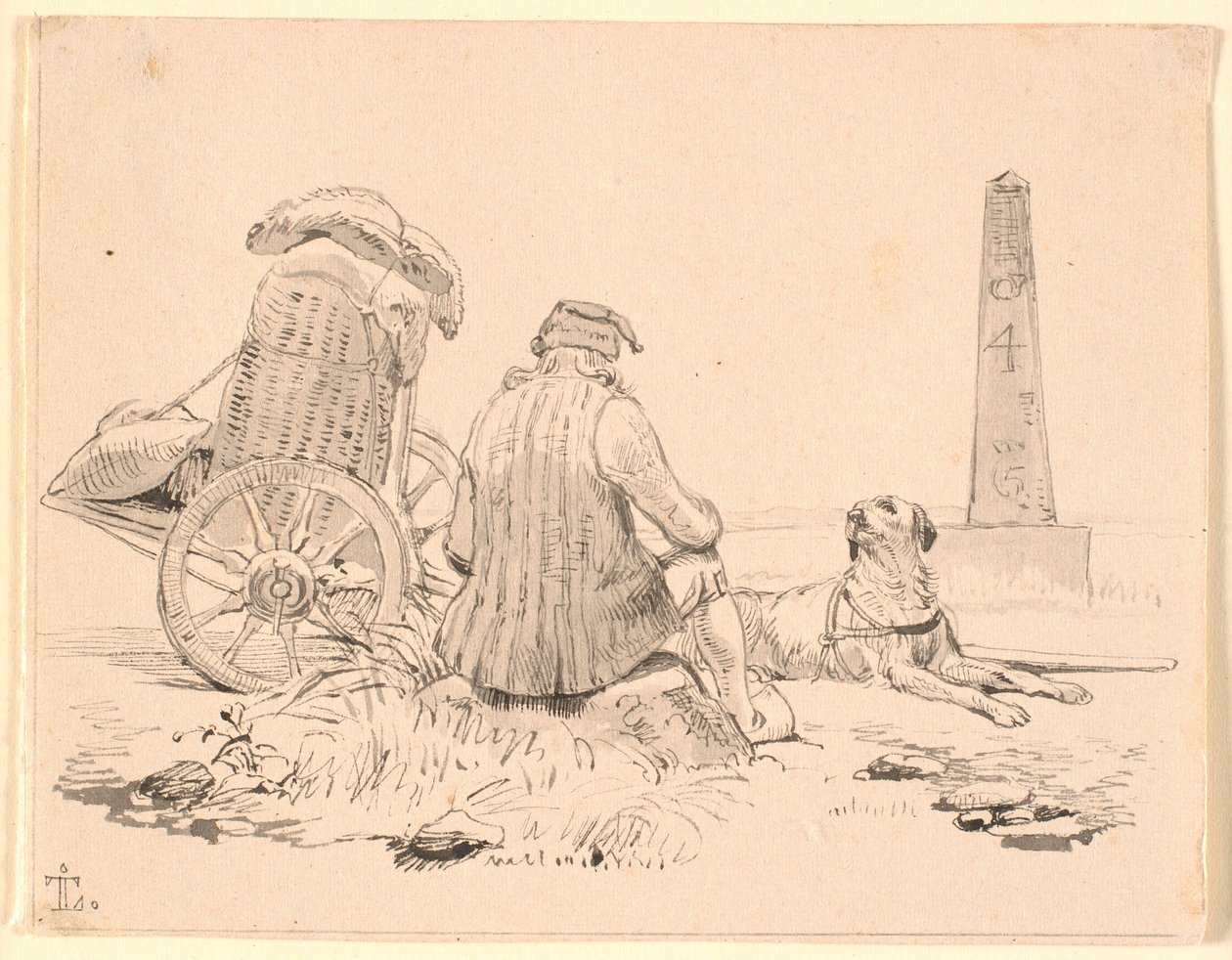Der Hausierer und sein Hund von Johan Thomas Lundbye