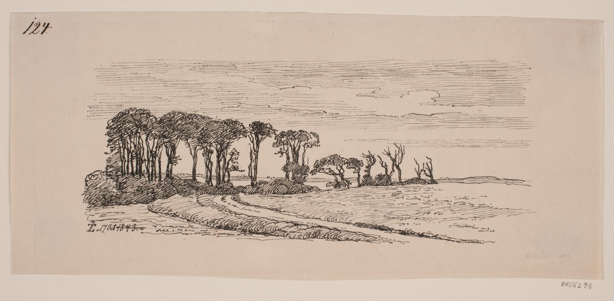 Landschaft mit einer Reihe von Bäumen von Johan Thomas Lundbye
