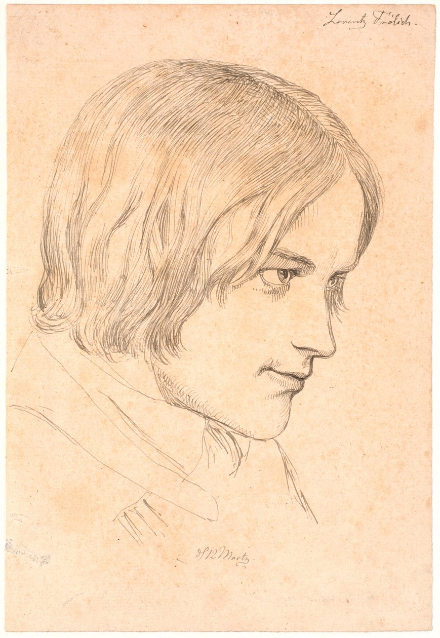 Porträt des Malers Lorenz Frølich (1820-1908) von Johan Thomas Lundbye