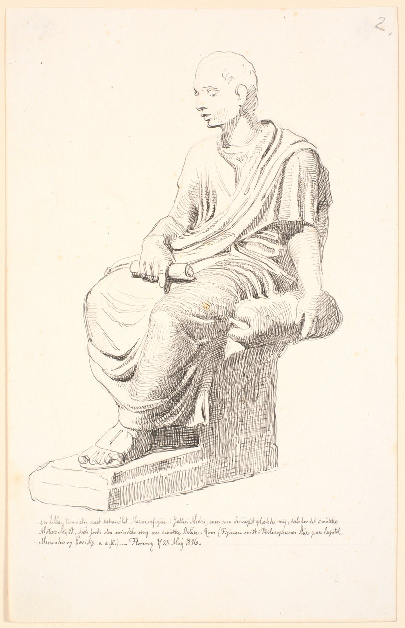 Studie nach einer Figur eines sitzenden Mannes von Johan Thomas Lundbye