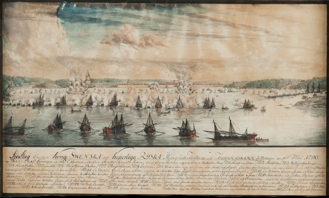 Die Schlacht von Fredrikshamn im Mai 1790, 1791 von Johan Tietrich Schoultz