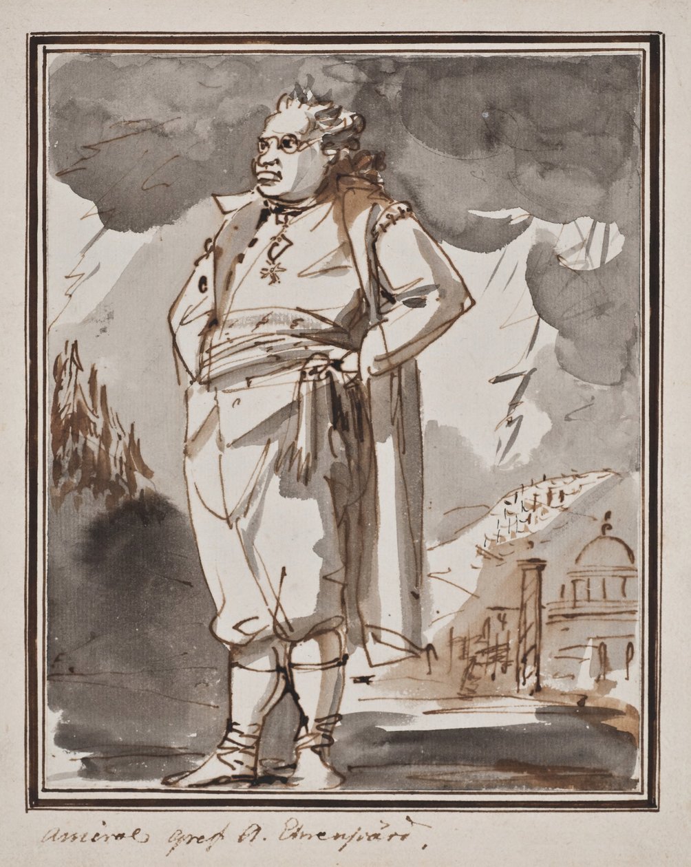 Carl August Ehrensvärd in voller Figur von Johan Tobias Sergel