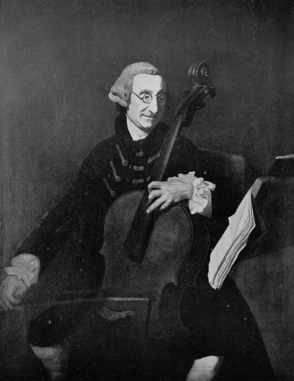Giacomo Cervetto 1680-1783, italienischer Cellist von Johan Zoffany