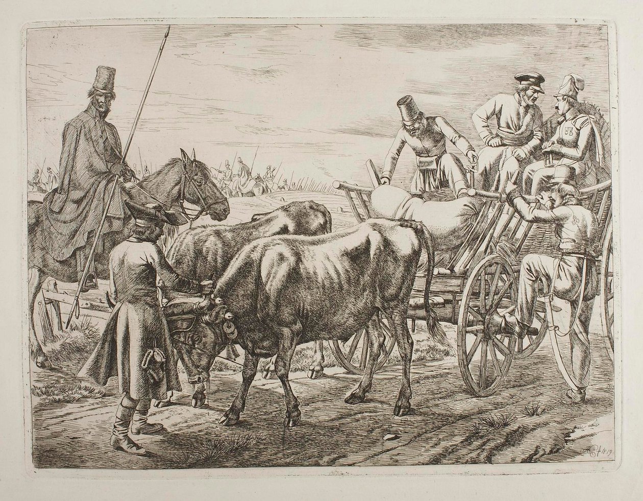 Kosaken betreten einen Wagen von Johann Adam Klein