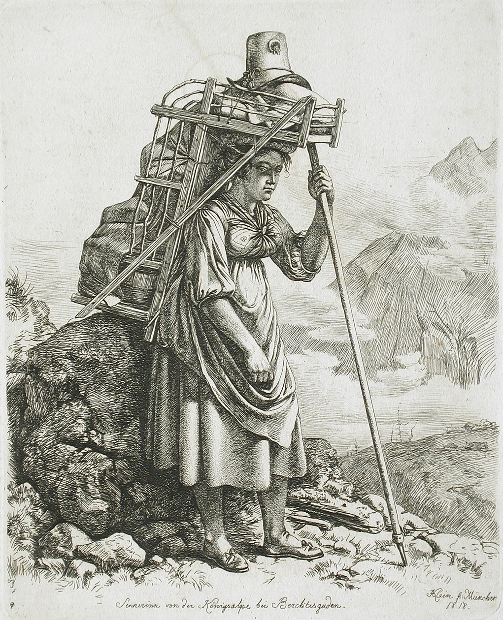 Milchmädchen aus Berchtesgaden von Johann Adam Klein