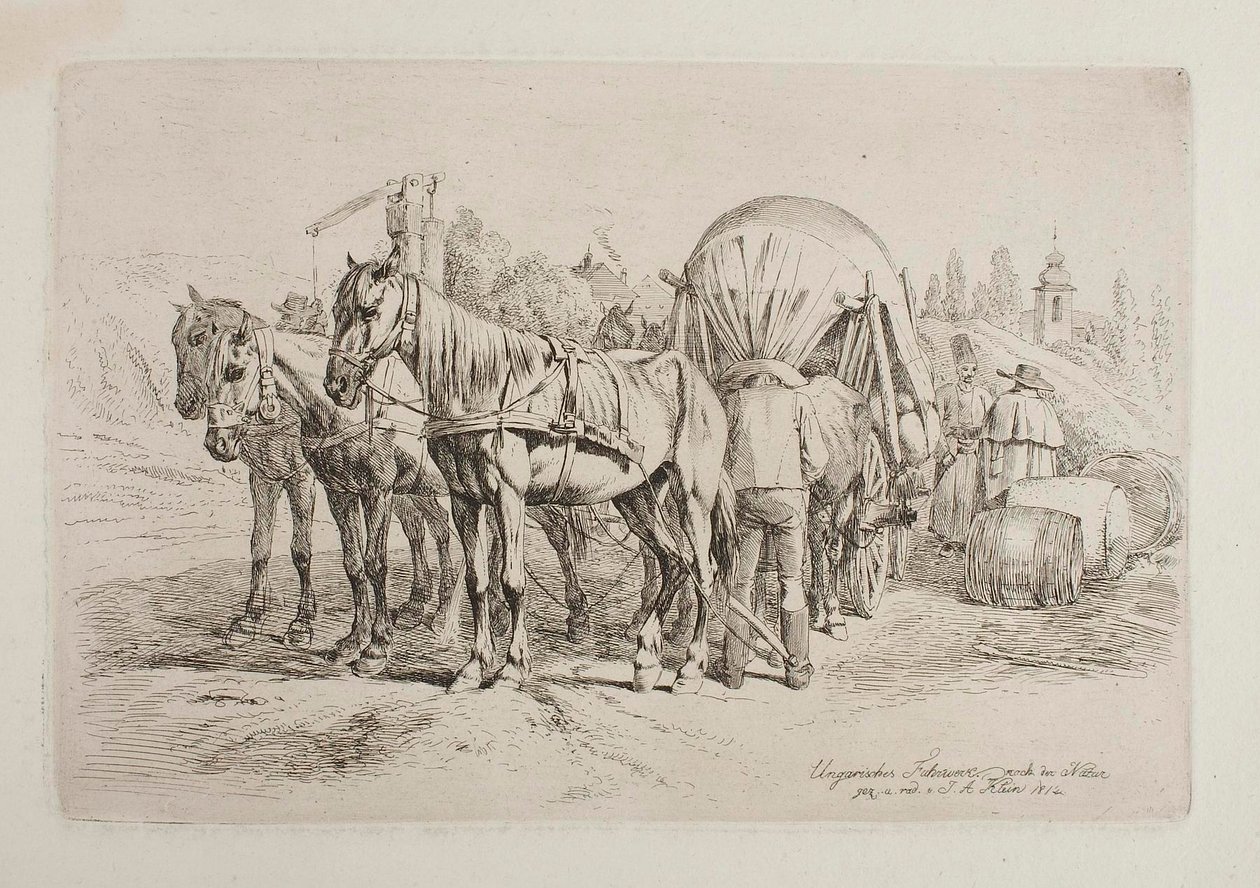 Ungarischer Pferdewagen von Johann Adam Klein