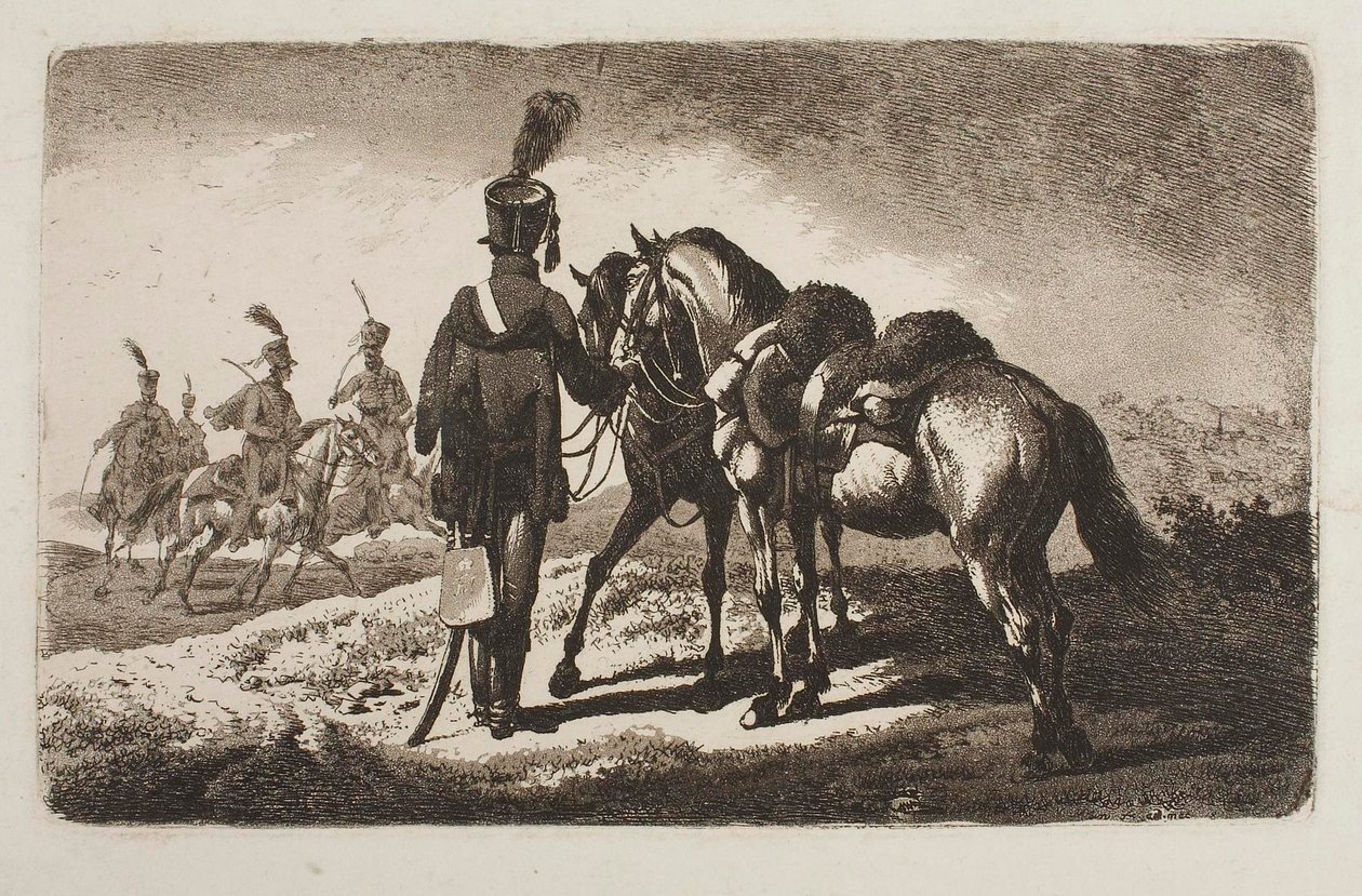 Husar mit Pferden von Johann Adam Klein