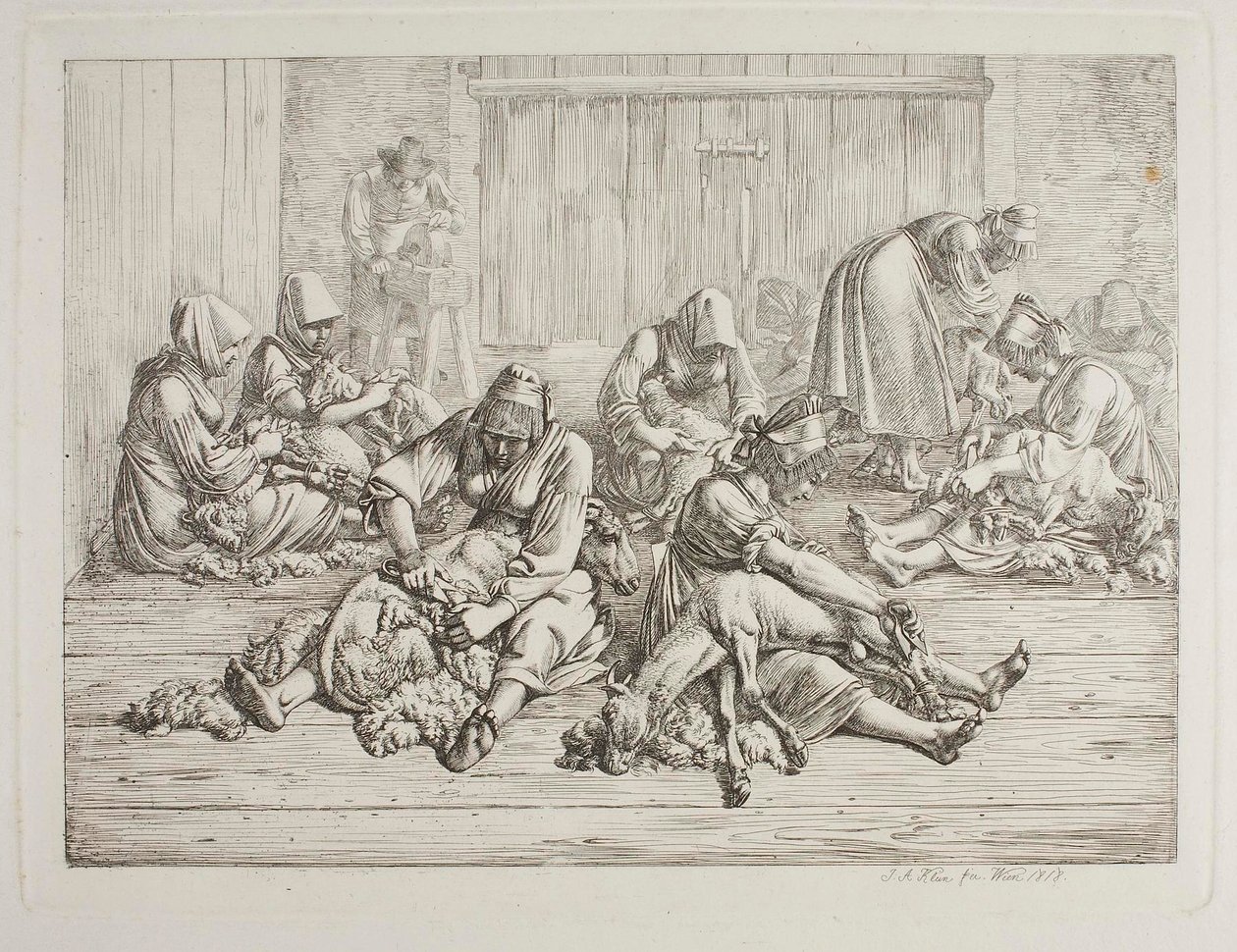 Schafschur von Johann Adam Klein