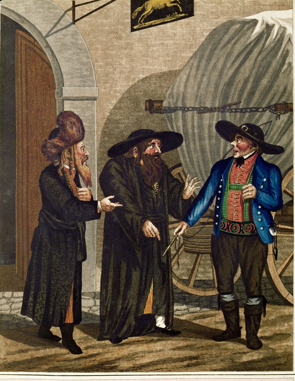 Polnische Juden und Kutscher, aus einer Serie Wiener Typen von Johann Adolph Opitz