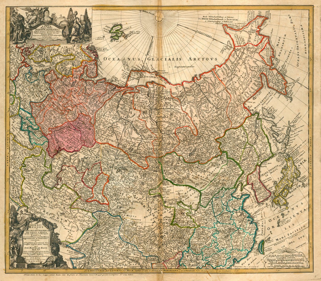 Karte von Russland - Homann, Johann Baptist - 1738 - Private Sammlung von Johann Baptista Homann