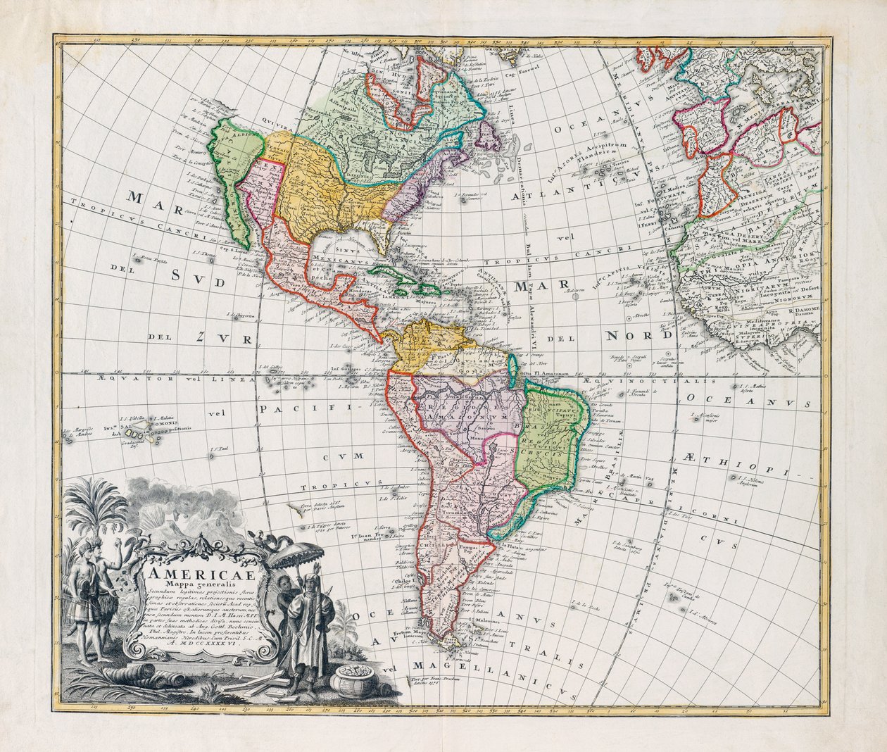 Karte von Amerika von Johann Baptista Homann