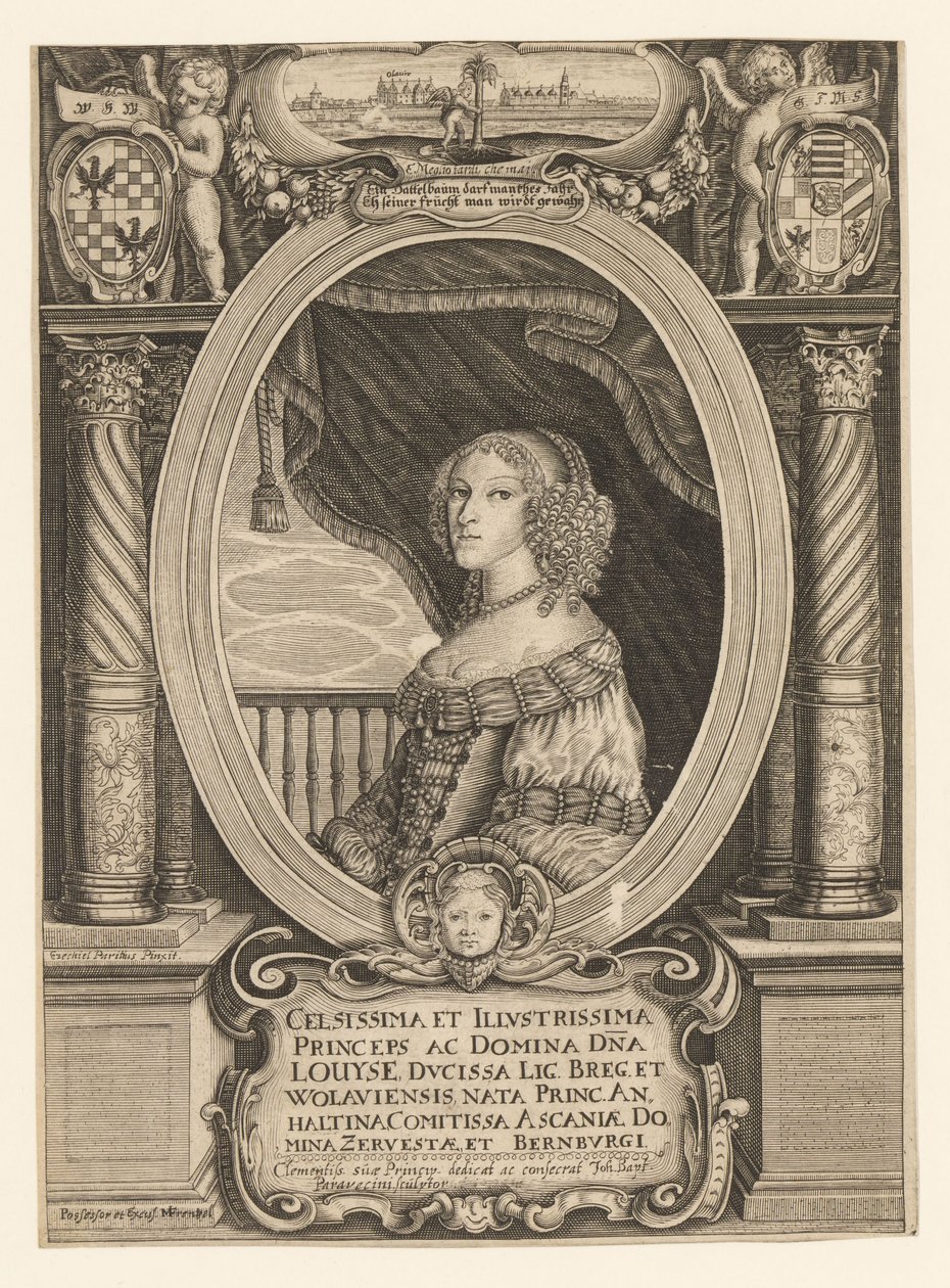 Louise von Anhalt-Dessau 1631-1680, Herzogin von Liegnitz, Brieg, Wohlau und Ohlau, ca. 1660 von Johann Baptista Paravicini