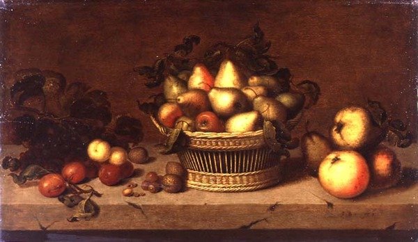 Stillleben mit Früchten in einem Korb von Johann Bouman