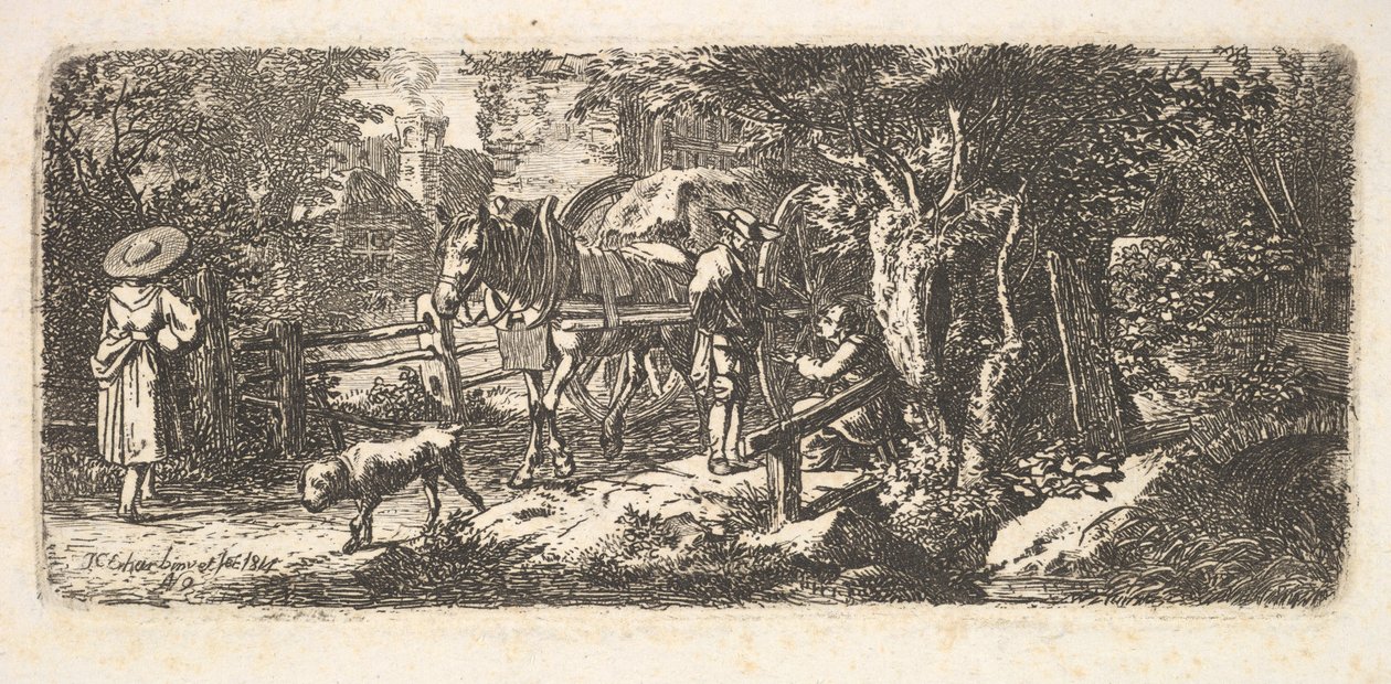 Almosen von einem Fuhrmann, 1814 von Johann Christian Erhard