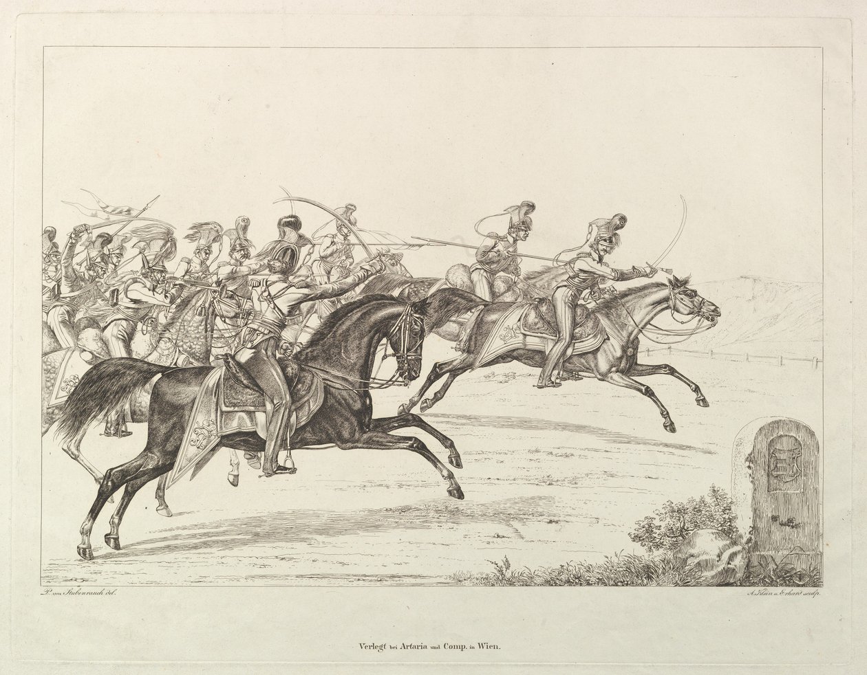 Österreichische Lanzenreiter, frühes 19. Jahrhundert von Johann Christian Erhard