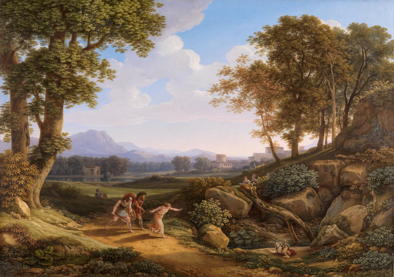 Klassische Landschaft mit Archemoros und Hypsipyle von Johann Christian Reinhart