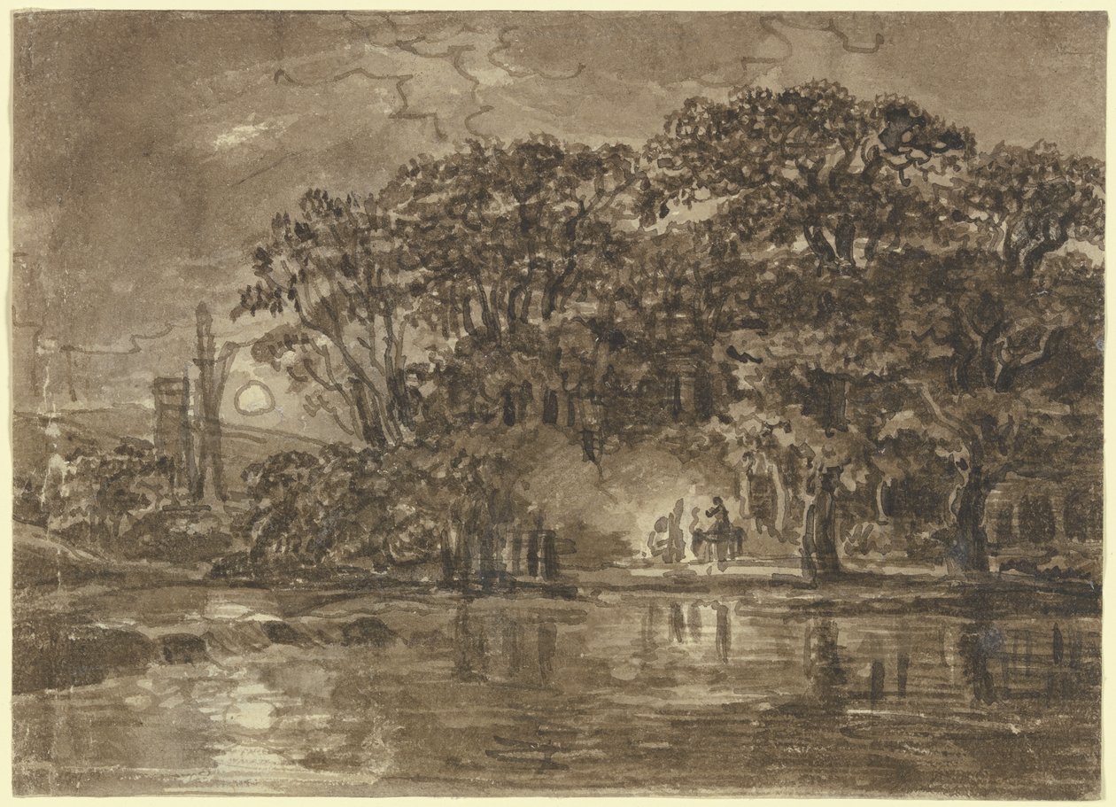 Nächtliche Flusslandschaft von Johann Christian Reinhart