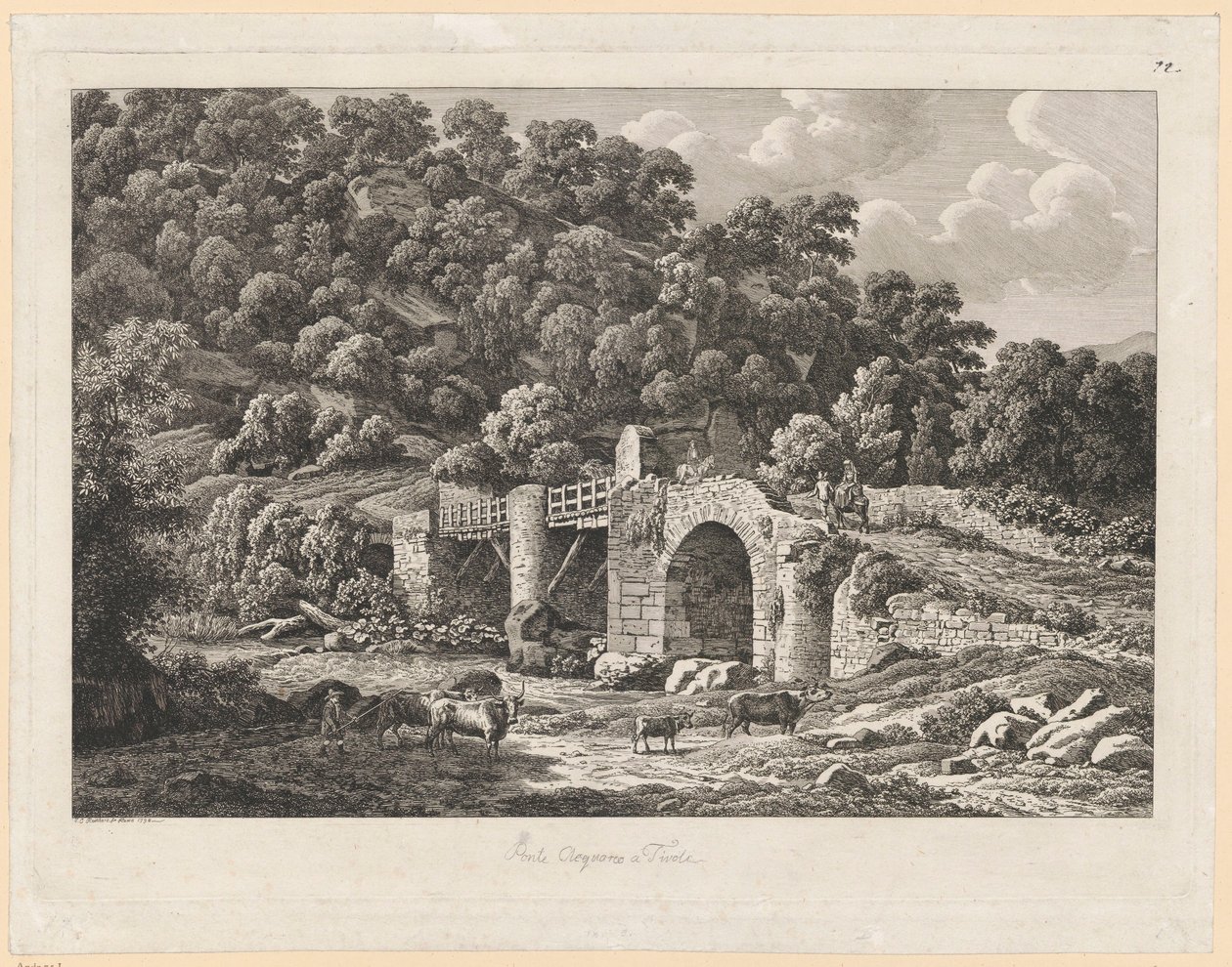 Landschaft - Ponte Aquoreo in Tivoli von Johann Christian Reinhart