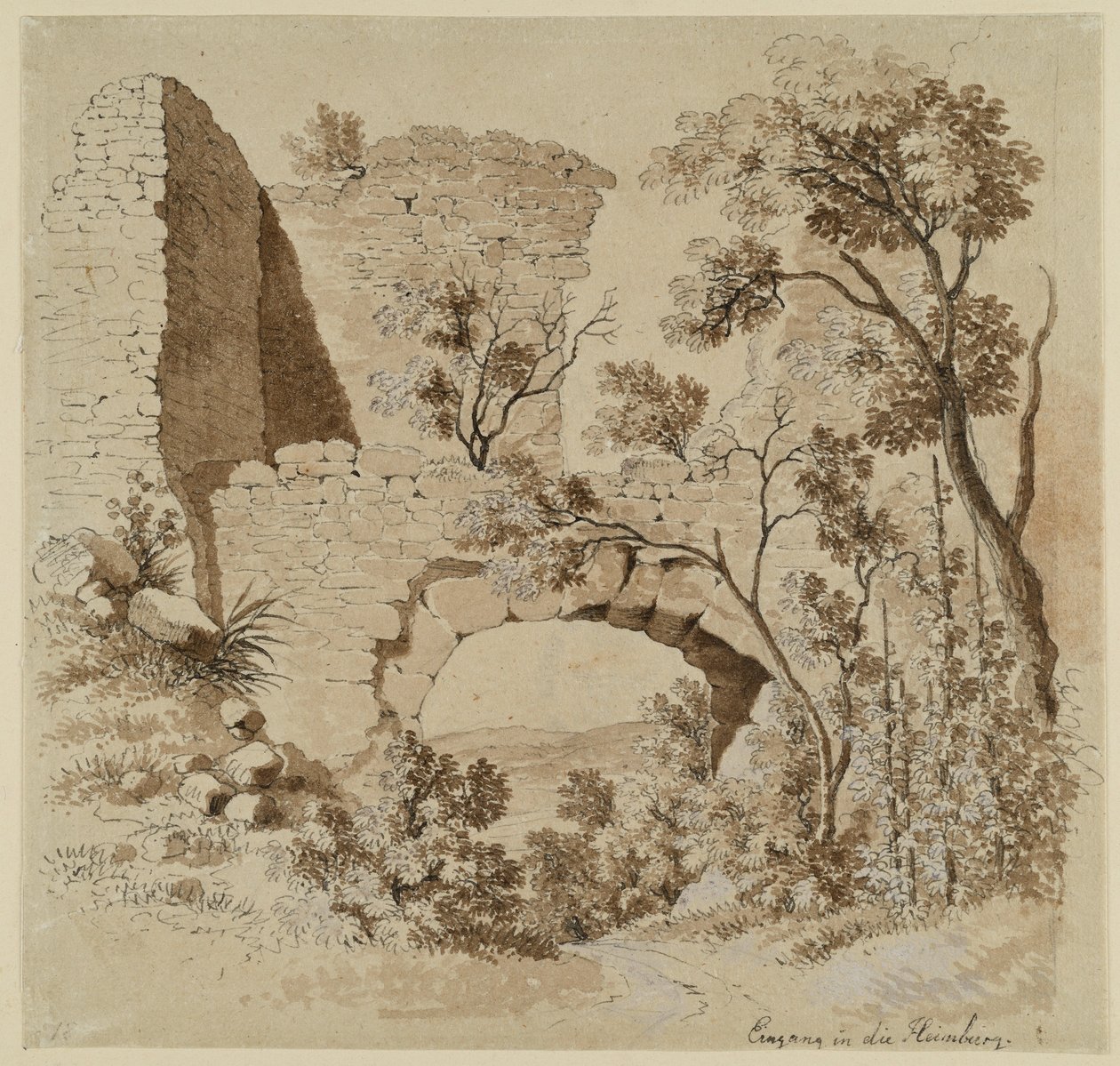 Eingang in die Ruine Heimburg von Johann Christoph Erhard