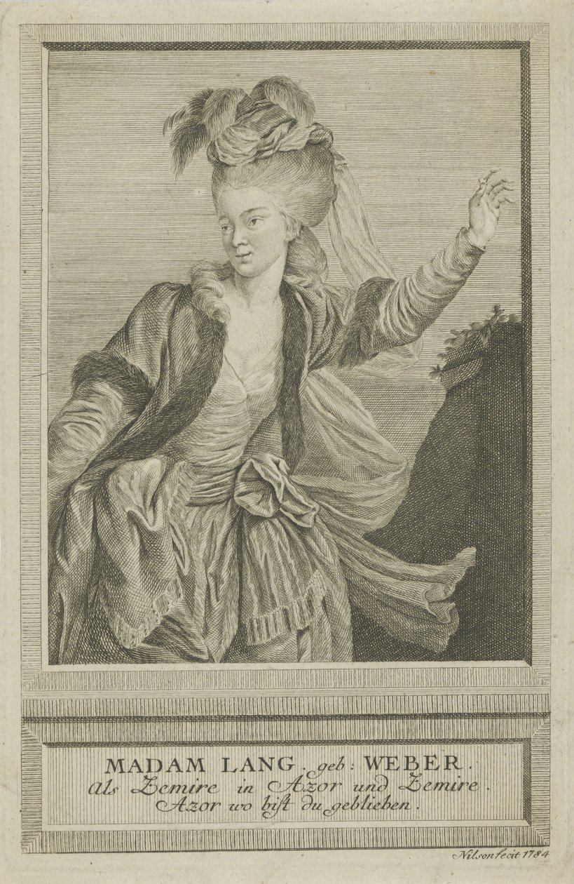 Aloisia Lange, geb. Weber 1760-1839 als Zemire, 1784 von Johann Esaias Nilson