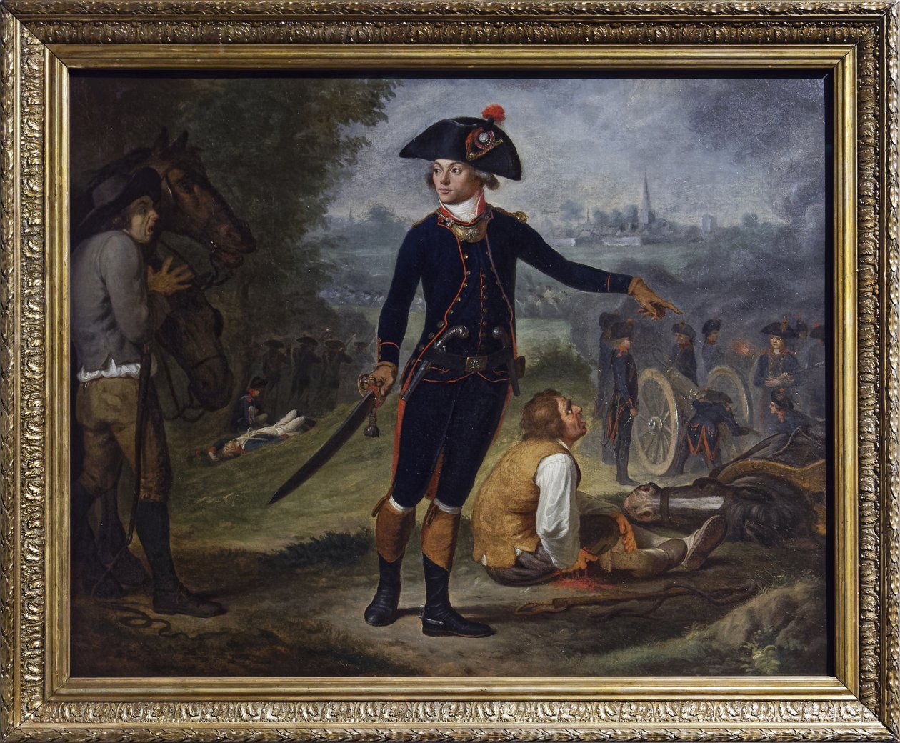 Artillerieoffizier bei der Belagerung einer Stadt, ca. 1795 von Johann Friedrich (after) Dryander