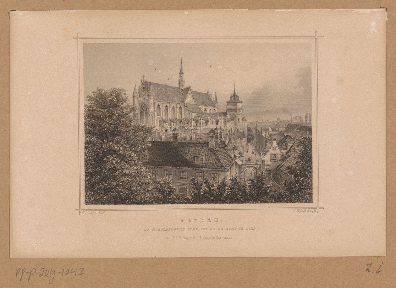 Ansicht der Hooglandse Kerk in Leiden von Johann Gabriel Friedrich Poppel