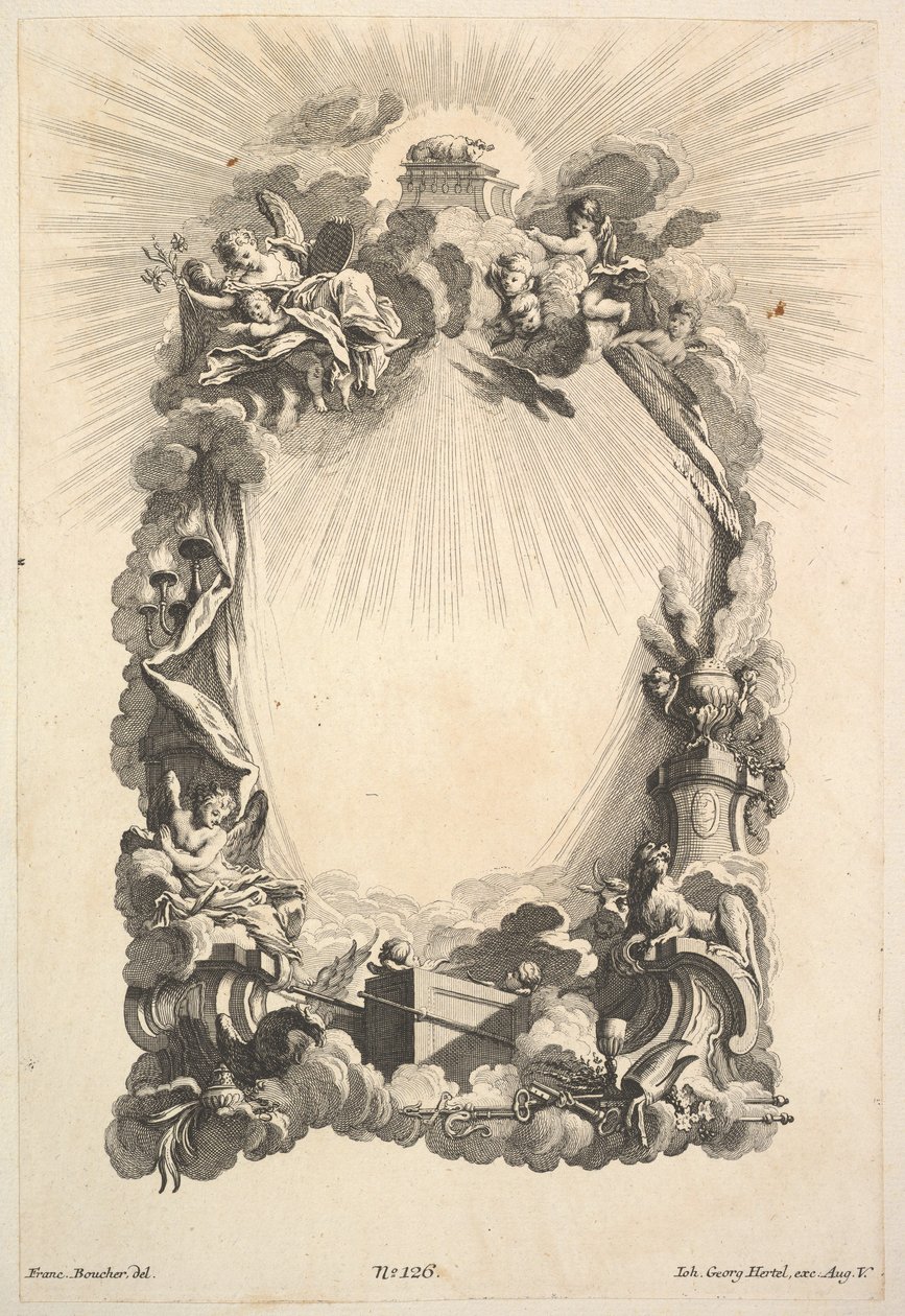 Die Bundeslade, aus dem Buch der Kartuschen, Mitte des 18. Jahrhunderts von Johann Georg Hertel