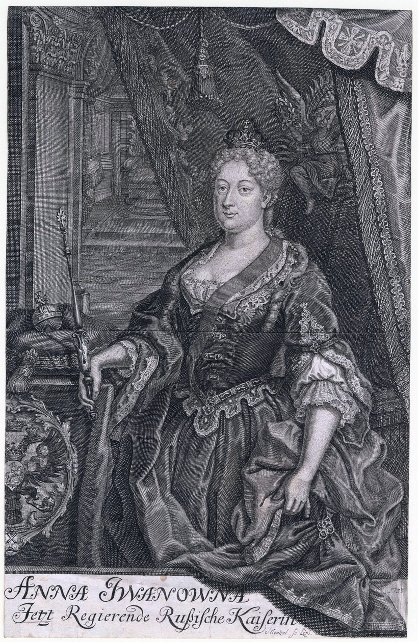Porträt der Kaiserin Anna Ioannovna (1693-1740) von Johann Georg Menzel