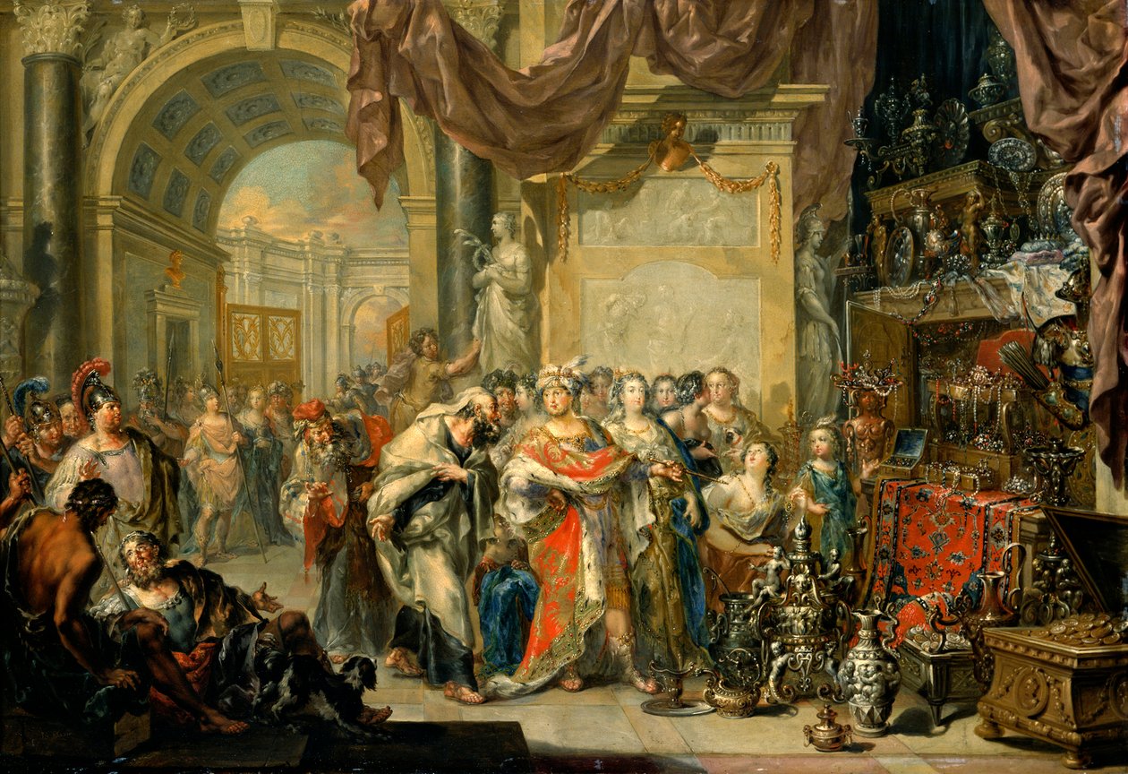 Kroisos zeigt Solon seine Schätze von Johann Georg Platzer