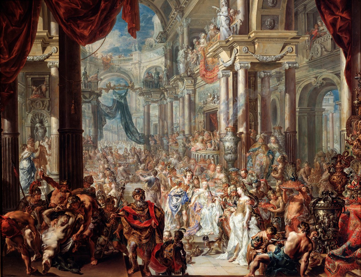 Das Gleichnis vom Hochzeitsmahl, 1737 von Johann Georg Platzer