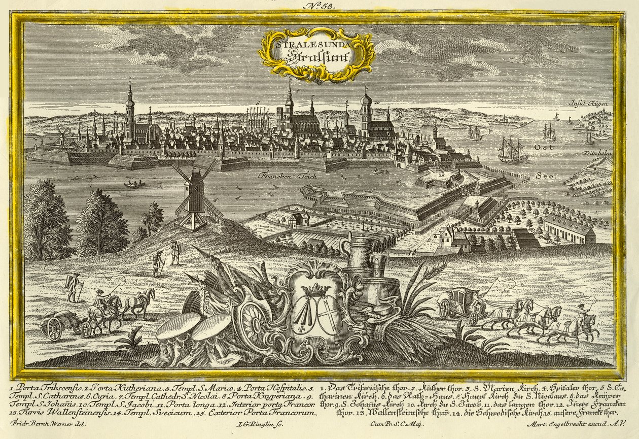 Stralsund, ca. 1740 von Johann Georg Ringlin