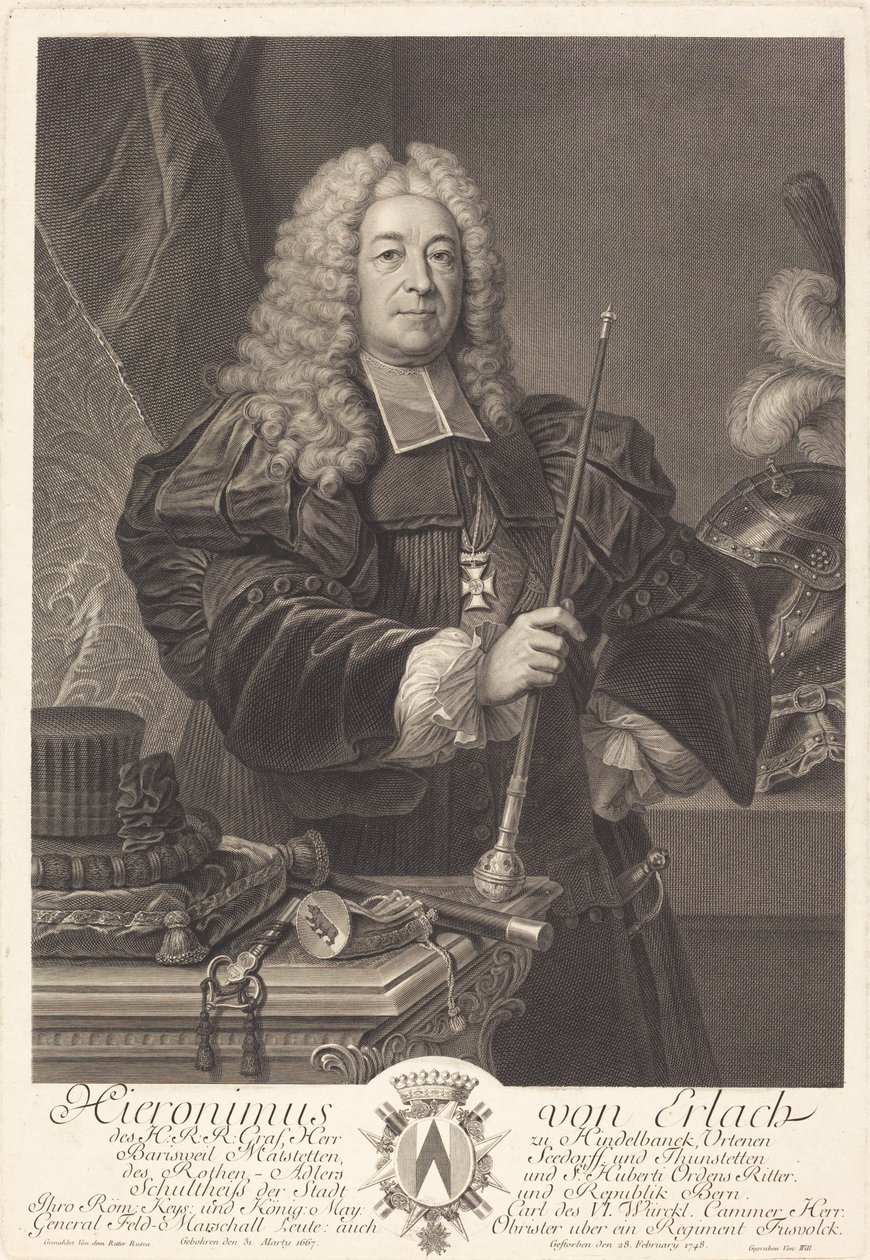 Johann von Erlach von Johann Georg Wille after Carlo Francesco Rusca, Cavalier