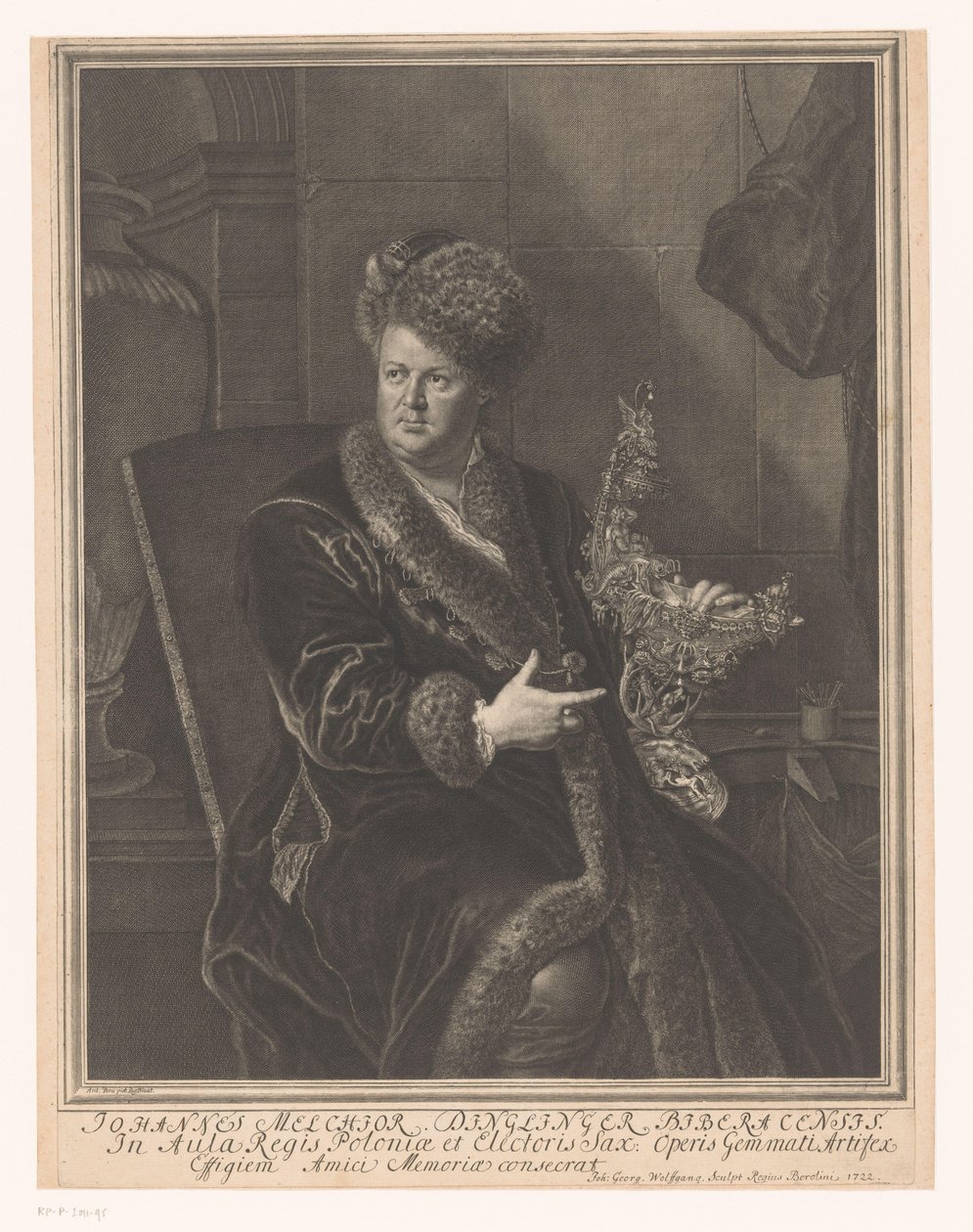 Porträt des Goldschmieds Johann Melchior Dinglinger von Johann Georg Wolffgang