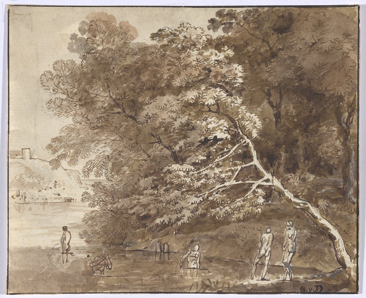 Badende im Fluss von Johann Georg von Dillis