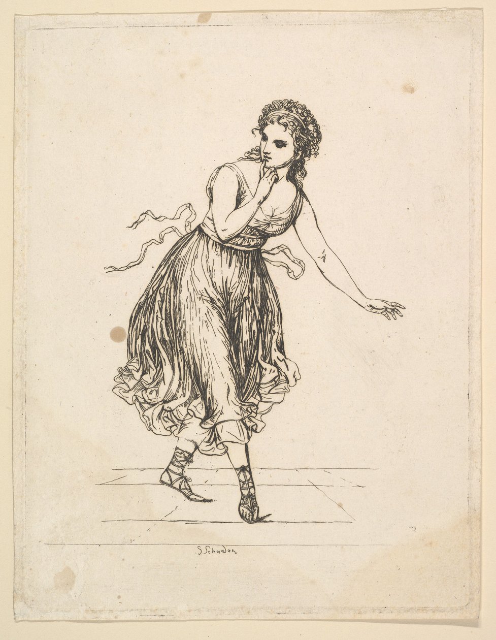 Frau allein, aus der Serie Das tanzende Paar Vigano von Johann Gottfried Schadow