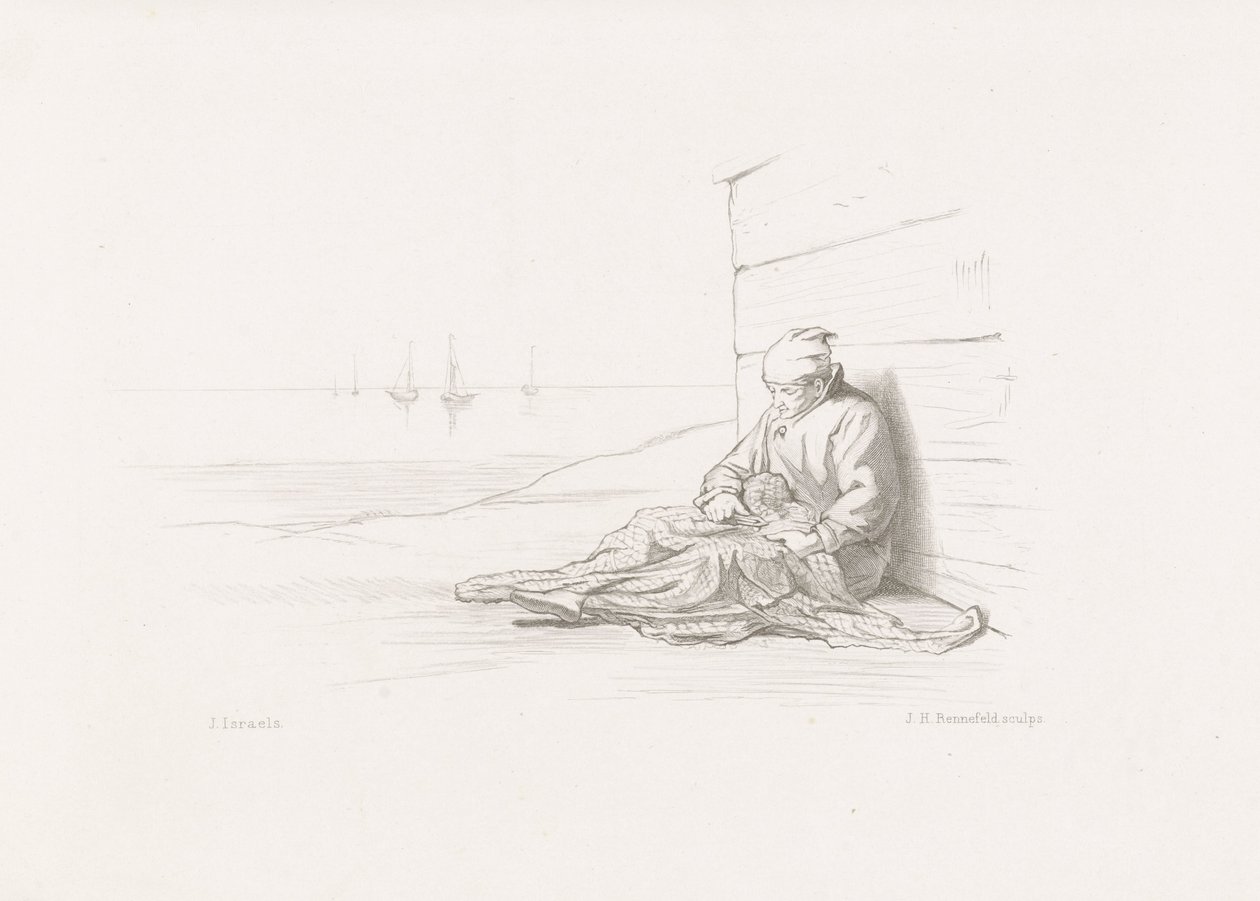 Netze flicken von Johann Heinrich Maria Hubert Rennefeld