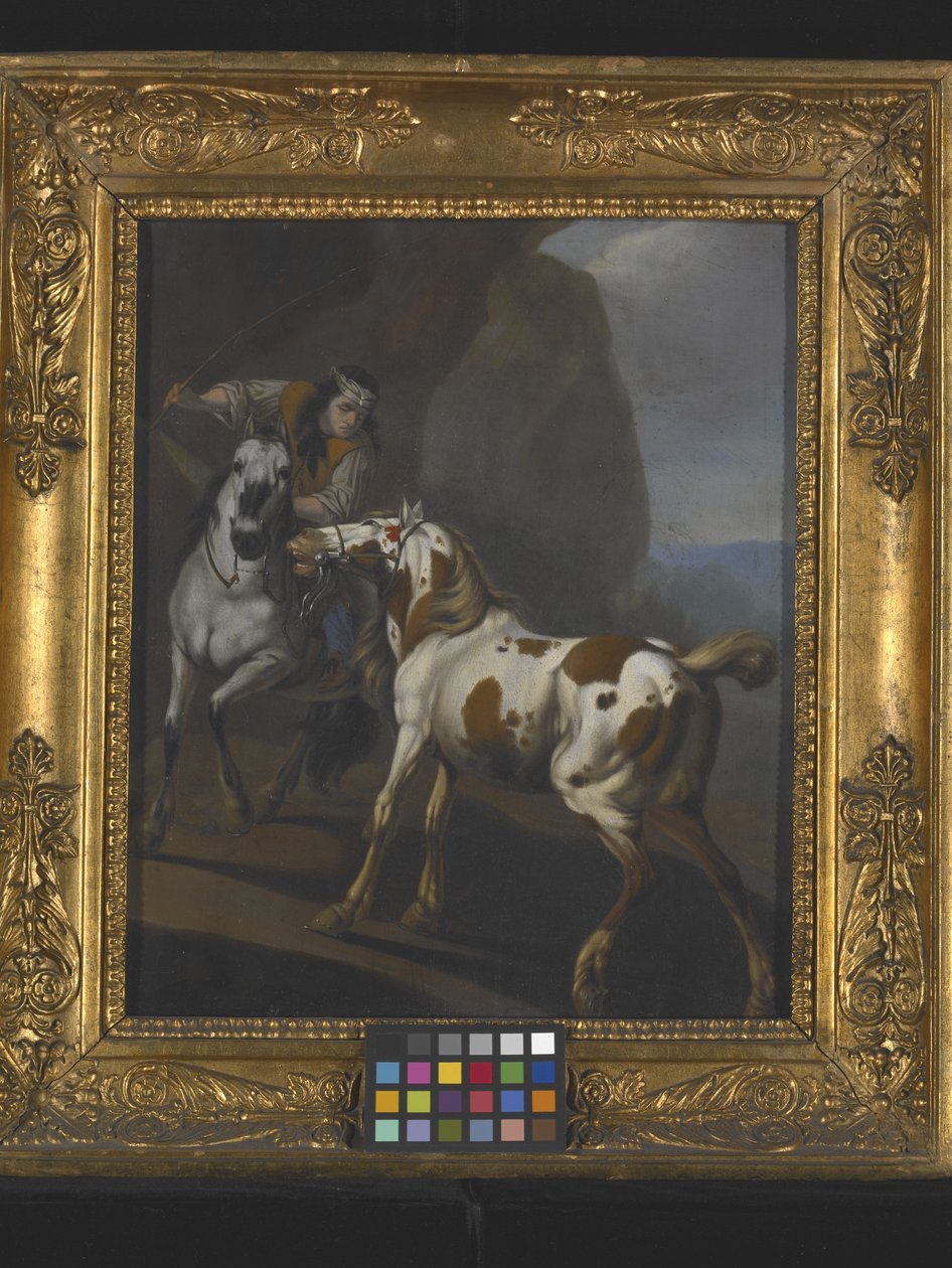 Indianer zähmt ein Pferd von Johann Heinrich Roos