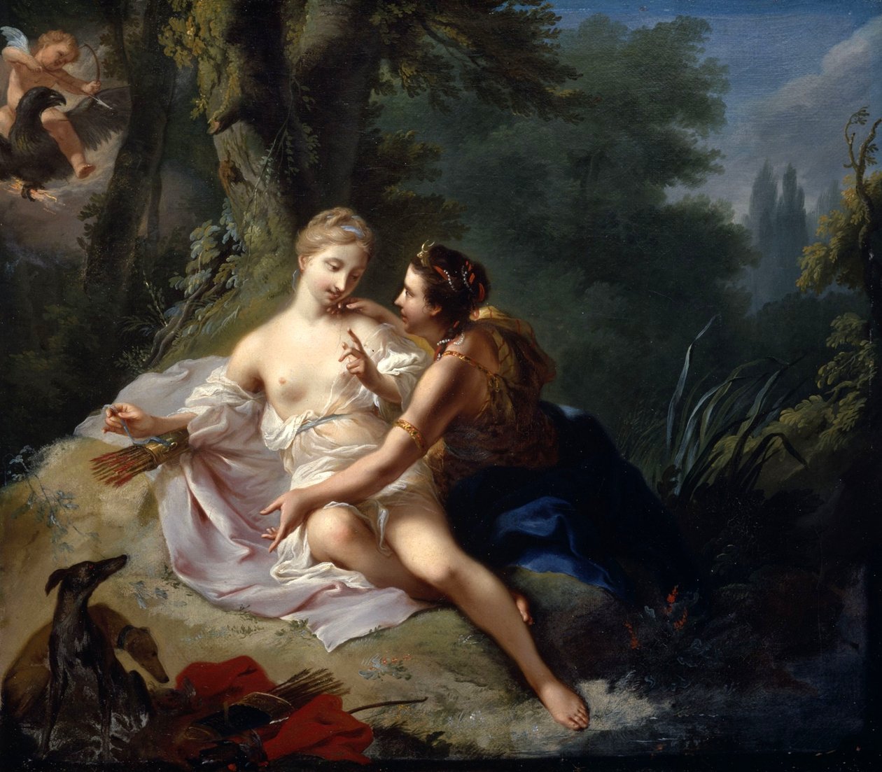 Jupiter in der Gestalt von Diana verführt Callisto von Johann Heinrich Tischbein
