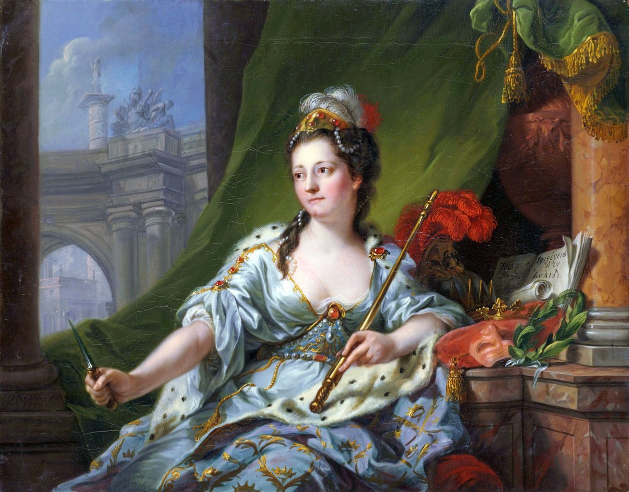 Die Muse Melpomene (die neun Musen, 1771) von Johann Heinrich Tischbein