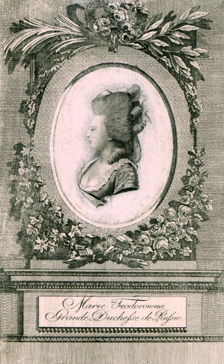Porträt der Großherzogin Maria Fjodorowna Sophie Dorothea von Württemberg 1759-1828, 1781 von Johann Hieronymus Loeschenkohl